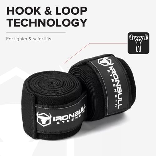 Knee Wraps for Weightlifting - 80" Elastic Knee Straps for Squats and Weight Lifting - Lifting Knee Wraps for Strength & Compression Wrap - Knee Support for Squatting, Powerlifting, Gym