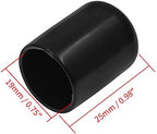 Bonsicoky 12Pcs Round Rubber End Caps 3/4" (19mm) ID Vinyl Flexible Bolt Chair Foot Covers Screw Thread Chair Leg Protectors for Round Tubing Bolt Desk Chair Leg (Black)