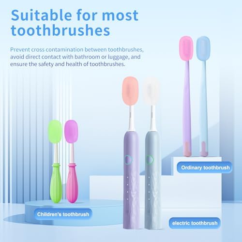 6 Pcs Toothbrush Covers Toothbrush Covers Caps，Replaceable Electric Toothbrush Head Cover Silicone Toothbrush Protector Cap for Household Travel, Bathroom, Gym，Camping