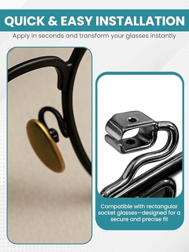 SPORTS WORLD VISION Glasses Titanium Nose Pads | Oval Shape Non-Slip Nose Pads for Glasses | 13mm Slide-in Easy Replacement and Comfortable Fit 1 Pair in Gold Finish