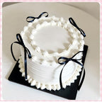 30 Pack Bow Cake Toppers Black Ribbons Bows for Cake Coquette Themed Bow Cupcake Toppers Black Bow Birthday Decorations for Baby Shower, Birthday, Wedding, Bachelorette, Graduation Party Decoration