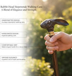 Sunrise Wood Store Antique Cane Rabbit Head Wooden Walking Stick/Cane Vintage Designer Wooden Handle Walking Stick Handmade Walking Cane for Men/Women