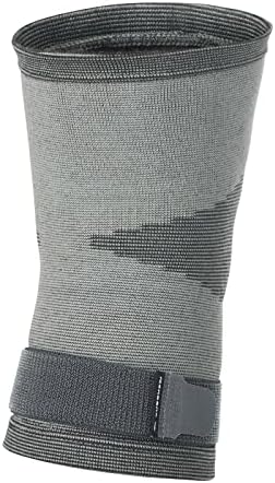 Rehband Compression knee sleeve, elastic knee brace for sports & daily wear, knee support for pain relief, meniscus, ACL & arthritis, breathable & anti-slip, Colour:Grey, Size:Large
