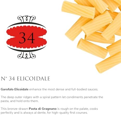 Garofalo - Premium Durum Wheat Semolina Elicoidale Pasta, Italian Made, Bronze-Drawn, Al-Dente, One-Ingredient Pasta (4 pack)
