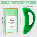 Large Gua Sha Massage Tool with Handle Large Lymphatic Drainage Massager, Resin Body Gua Sha Tool for Back Neck Face Legs, Cellulite Removal, Body Massage Tool for Women and Men (Green)