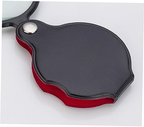 Beaupretty 5pcs Portable Handheld Magnifying Glasses Mini Leather Folding Loupes Soft Pouch Magnification for Boys and Girls Seniors Professionals