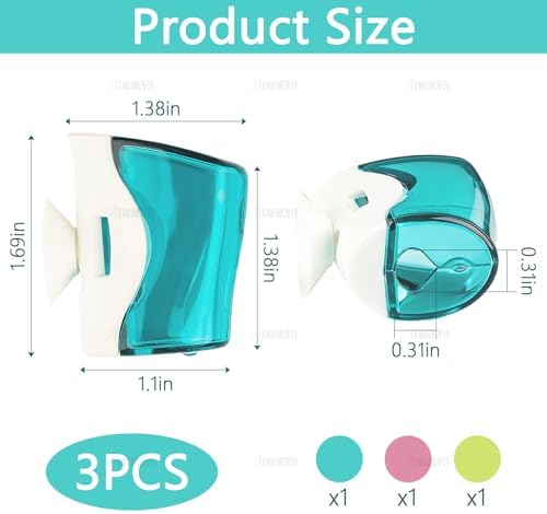 AUEAR, 3 Pack Toothbrush Head Covers with Suction Cup Anti Dust Wall Mirror Toothbrushes Holder Protective Case for Bathroom Home Travel Outdoor & Camping