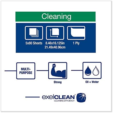 Tork Heavy Duty Cleaning Cloth White W24, Pop-Up Box, 5 x 80 Cloths, 5301755