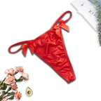 Women Thongs G-String Sexy Satin Panties Chain T-back Tanga V-Waist Briefs Low Rise Seamless Underwear