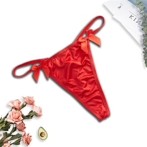 Women Thongs G-String Sexy Satin Panties Chain T-back Tanga V-Waist Briefs Low Rise Seamless Underwear