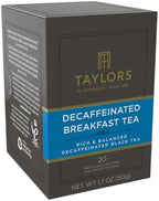 Taylors of Harrogate Decaffeinated Breakfast, Black Tea, Individually Wrapped Bags, 20 Count (Pack of 1), Rich, Bright & Balanced, Decaffeinated, Enjoy Hot or Iced, 20 Teabags