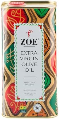 ZOE Extra Virgin Olive Oil, 1-Liter Tins (Pack of 2)