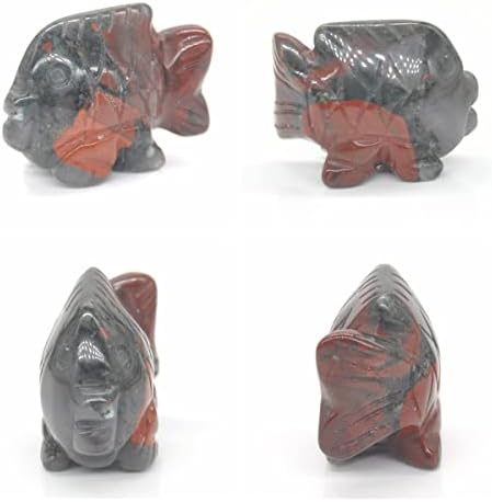 1.5" Fish Statue Natural Gemstone Room Decoration Healing Crystal Animals Figurines Reiki Lucky Carved Stones (Color : Quartz Crystal)