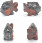 1.5" Fish Statue Natural Gemstone Room Decoration Healing Crystal Animals Figurines Reiki Lucky Carved Stones (Color : Quartz Crystal)