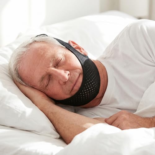 Chin Strap for Sleeping, Effective Anti Snoring Devices, Airflow Jaw Strap for Sleep Apnea Breathable and Comfortable, Adjustable Anti Snoring Chin Strap AABB