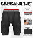 Exxact Sports Elite 5-Pad Adult Football Girdle for Men with Cup Pocket, Padded Compression Shorts with Integrated Hip, Thigh, Tailbone Pads, Men's Girdle Football