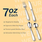 Weighted Utensils for Hand Tremors and Parkinsons, Arthritis, Weak Hand Grip - Weighted Silverware for Hand Tremors - Adaptive Utensils for Elderly - Parkinsons Aids for Living Parkinsons Gadgets Gift