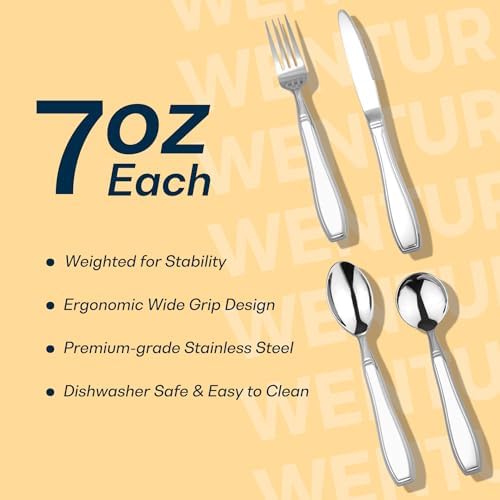 Weighted Utensils for Hand Tremors and Parkinsons, Arthritis, Weak Hand Grip - Weighted Silverware for Hand Tremors - Adaptive Utensils for Elderly - Parkinsons Aids for Living Parkinsons Gadgets Gift