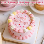 Edible Heart Sprinkles for Cake Decorating,Red Pink White Small Heart Shapes Mix,Miniature Sugar Sprinkle for Baking Decorations ,Cake Ice Cream Cookies Cupcake Chocolate Topper Birthday Wedding Mother's Day Easter Supplie
