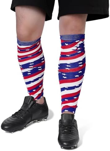 Zando Leg Compression Sleeves for Men – Football Shin Guard Grip Pre Cut Soccer Socks For Calf Support Muscle Recovery