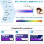 REAVEE 2 Pack Armless Reading Glasses for Men Women, Blue Light Blocking Readers Ultra Thin with Portable Case