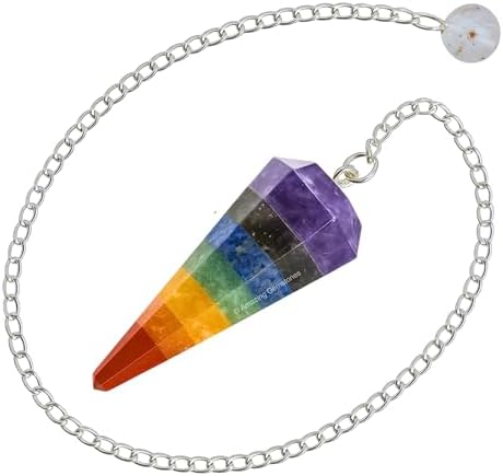 Amazing Gemstone Chakra Crystal Pendulum for Divination - Certified Dowsing Crystals and Healing Stones for Chakra Balancing and Meditation - Enhance Reiki Spiritual Growth with Healing Crystals