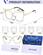Cat Eye Reading Glasses for Women, Metal Eyewear Frame Reader for Girl Ladies, Computer Blue Light Blocking Glasses