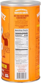 Manischewitz Matzo Meal, 27 Ounce Resealable Canister" Kosher For Passover