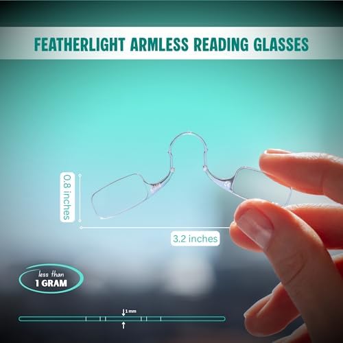 glens Unisex Armless Reading Glasses - 3 Readers in +2.0 Classic Pack- Emergency Lightweight Pocket Ultra Thin Readers - Reading Glasses Men & Women