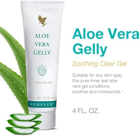 Forever Living - Aloe Vera Gelly - Pure Aloe Gel for Soothing and Moisturizing Skin, Non-Staining and Fast-Absorbing, Vegan and Gluten-Free, 4 fl oz