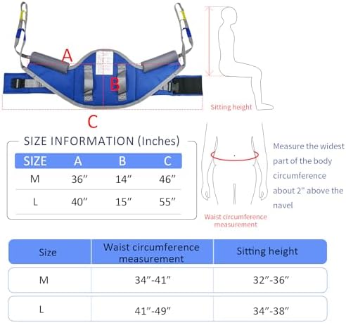 EZ Assistive Sit to Stand Lift Patient Aid Padded Sling and Stand Assist with Back Support,Patient Lift Sling Works with Most Mobility Aids & Equipment (Large)