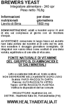 HealthAid Brewers Yeast - 240 Tablets