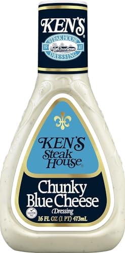 Ken's Steak House Chunky Blue Cheese Dressing - 16 fl oz, Pack of 4, Bundled With V2U Utensil Set
