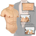 Silicone Muscle Chest Realistic Fake Muscle Male Chest Half Body Suit for Cosplay Halloween Props