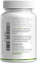 Magnesium Citrate 400mg Per Serving, 300 Veggie Capsules – Chelated, Easily Absorbed, Purified Trace Mineral – Muscle, Heart, & Digestive Support – Non-GMO