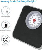 Analog Scale for Body Weight, Mechanical Bathroom Scale, 300lb Analog Weight Scale, Dial Scale with Wider and Thicker Anti-Slip Platform, Simple Calibration, No Battery Required