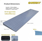 Threshold Ramp for Doorways 1" Rise- Odorless Indoor Entry Ramp- Non-Slip& Cuttable Handicap Ramp for Wheelchairs, Robot Vacuum Cleaners, Scooters, Strollers- Fog Blue- 1″Rise (31.5″×7.1″) with Lip