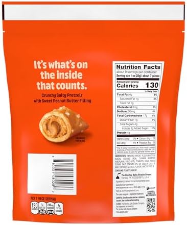 Reese's Filled Pretzels, Peanut Butter Pretzel Nuggets, Crunchy, Ready to Eat, Sweet and Salty Snack, 9oz Resealable Bag