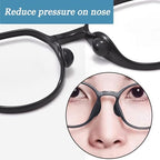 Self-Adhesive Air-Cushion Nose Pads, 10 Pairs Silicone Anti-Slip Air Bag Nose Pieces for Glasses Sunglasses,Black-L