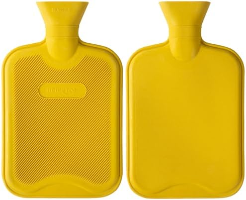 HomeTop Premium Classic Rubber Hot Water Bottle (Yellow)