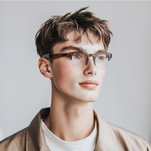 LONDON MOLE® Courier fashion glasses | Clear lens Zeros | Vintage browline frames | Unisex Fit | Spring Hinges