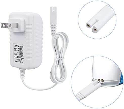Charger Replacement for Waterpik Water Flosser WP360W WP462 WP450, Power Cord, 5ft, White