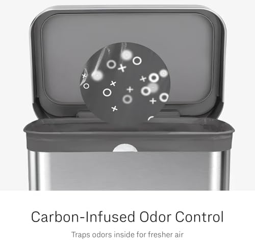 simplehuman Code J 200 Count Odorsorb® Custom Fit Liners, Drawstring Odor Absorbing Trash Bags, One-by-One Mess-Free Dispense, Extra Thick & Double Seamed, 50% PCR Plastic, 38-45 Liter / 10-12 Gallon