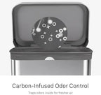 simplehuman Code J 200 Count Odorsorb® Custom Fit Liners, Drawstring Odor Absorbing Trash Bags, One-by-One Mess-Free Dispense, Extra Thick & Double Seamed, 50% PCR Plastic, 38-45 Liter / 10-12 Gallon
