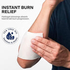 SurviveX Hydrogel Burn Dressings with Tea Tree Oil - 4x4" Sterile Non-Stick Burn Pads - Emergency First Aid for Instant Cooling, Soothing & Relief - 5 Pack