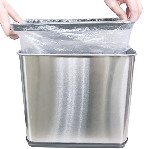 iTouchless Small / Medium Trash Bags, Fits 2 - 6 Gallon Garbage Cans, 50 Count, Strong Bathroom Kitchen Bin Liners, for Rubbish Recycling Compost in the Home, Office, Clear