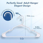 HOUSE DAY Plastic Hangers 20 Pack - White Clothes Hangers with Non-Slip Shoulder Grooves, Durable and Sturdy T-Shirt, Dress, Coat Hanger, Space Saving Design Perfect for Closet Organizers and Storage