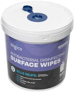 Zogics Antibacterial Wipes, EPA Registered Surface and Gym Equipment Disinfecting Wipes (800 Wipes) + Reusable Wipe Bucket Dispenser