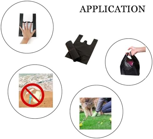Greeney Sanitary Napkin Disposal Bags, 300 Pcs Small Black Plastic Trash Bags with Handles for Feminine Tampons Hygiene Products Disposal