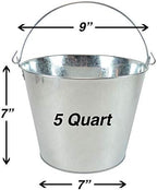 5-Quart Galvanized Pail Beer Bucket 9x9x7 inches (Pack of 3)